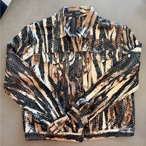 Vintage Animal Print Jungle Jacket | Size Medium